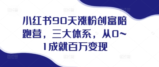 小红书90天涨粉创富陪跑营，​三大体系，从0~1成就百万变现，做小红书的最后一站-轻创星球网