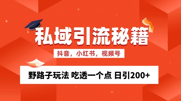 私域流量的精准化获客方法 野路子玩法 吃透一个点 日引200+ 【揭秘】-轻创星球网