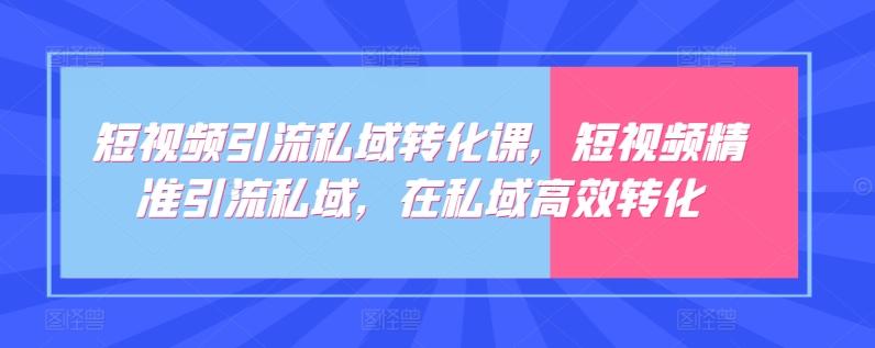 短视频引流私域转化课，短视频精准引流私域，在私域高效转化-轻创星球网