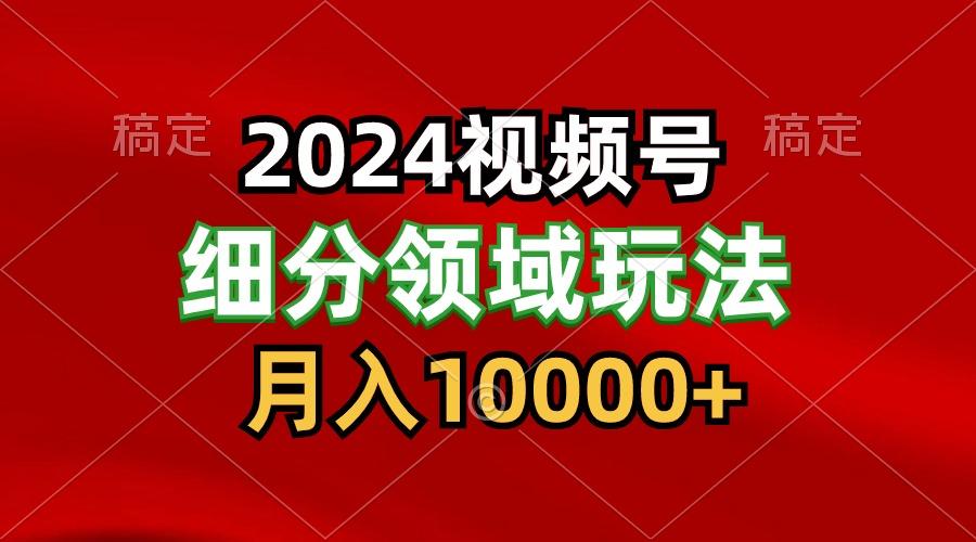 2024视频号分成计划细分领域玩法，每天5分钟，月入1W+-轻创星球网