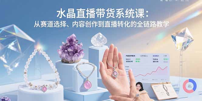 水晶直播带货系统课：从赛道选择、内容创作到直播转化的全链路教学-轻创星球网