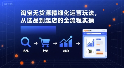 淘宝无货源精细化运营玩法，从选品到起店的全流程实操-轻创星球网