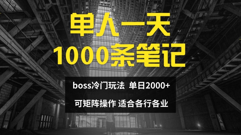 单人一天1000条笔记，日入2000+，BOSS直聘的正确玩法【揭秘】-轻创星球网