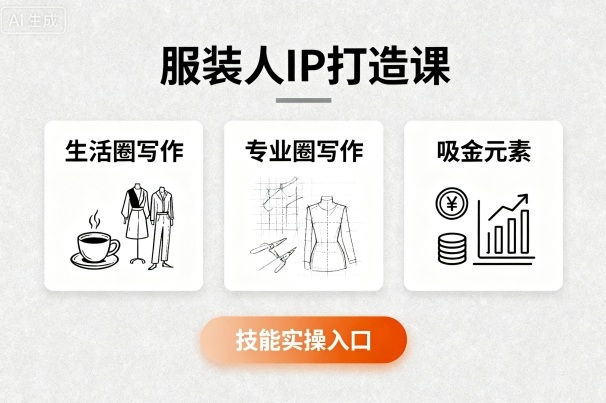 服装人IP打造课，文案创富+生活圈写作+专业圈写作+服装人专属+吸金元素+技能实操-轻创星球网