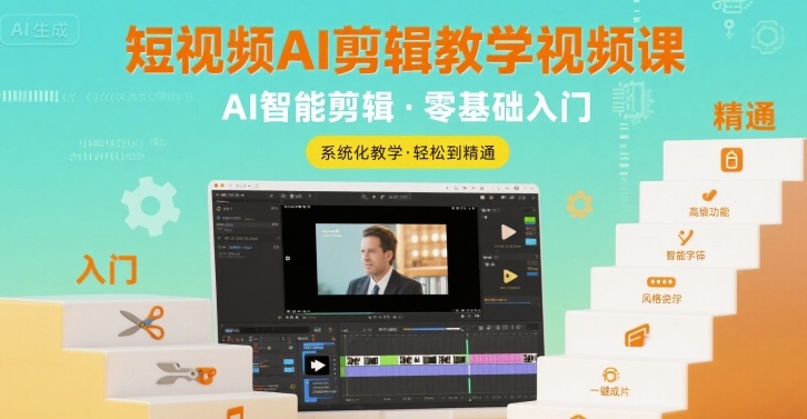 短视频AI剪辑教学视频课，入门到精通-轻创星球网