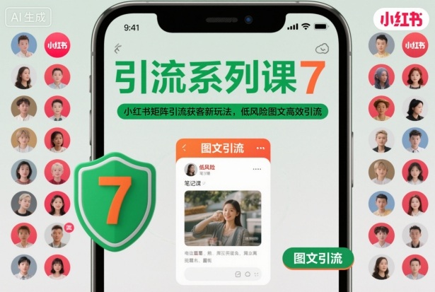 引流系列课7，小红书矩阵引流获客新玩法，低风险图文高效引流-轻创星球网