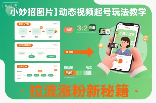 小妙招图片＋动态视频起号玩法教学，拉流涨粉新秘籍-轻创星球网