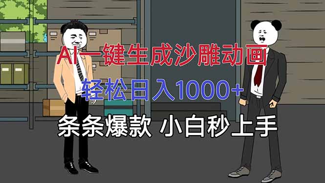 AI一键生成沙雕动画，轻松日入1000+，条条爆款，小白秒上手-轻创星球网