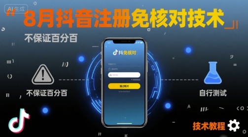 8月抖音注册免核对技术，不保证百分百，自测-轻创星球网