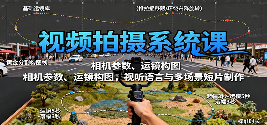 视频拍摄系统课：相机参数、运镜构图，视听语言与多场景短片制作-轻创星球网
