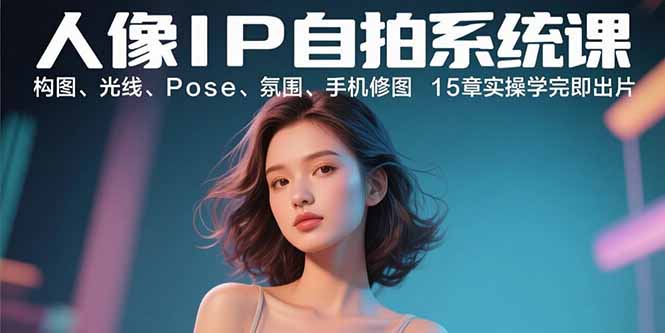 人像IP自拍系统课：构图、光线、Pose、氛围、手机修图 15章实操学完即出片-轻创星球网