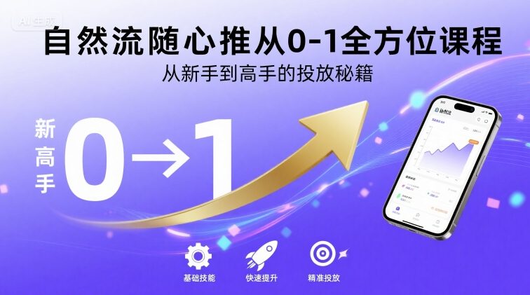 自然流随心推从0-1全方位课程，从新手到高手的投放秘籍-轻创星球网
