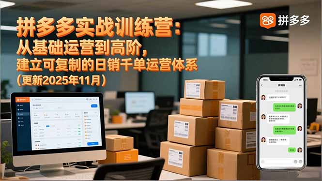 拼多多实战训练营：从基础运营到高阶，建立可复制的日销千单运营体系(更新11月-轻创星球网
