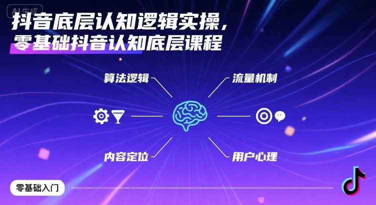 抖音底层认知逻辑实操，零基础抖音认知底层课程-轻创星球网