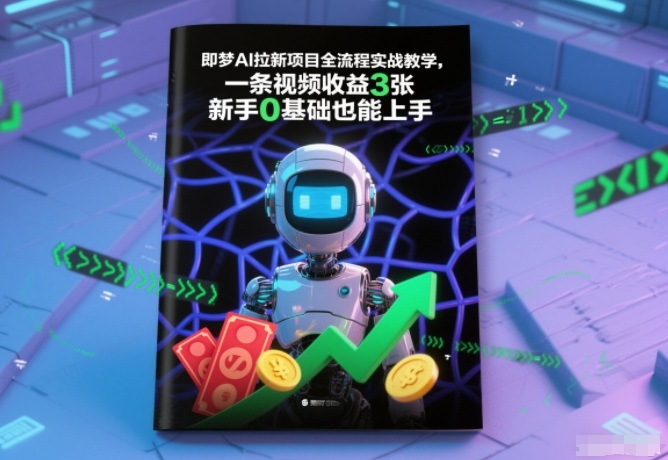 即梦AI拉新项目全流程实战教学，一条视频收益3张，新手0基础也能上手-轻创星球网