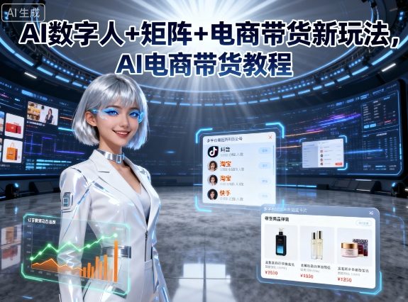 AI数字人+矩阵+电商带货新玩法，AI电商带货教程-轻创星球网