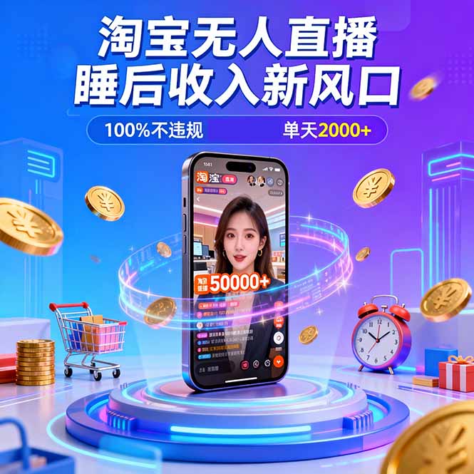 淘宝无人直播，不违规不封号，直播100小时卖了5万，年底旺季！-轻创星球网