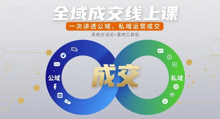 全域成交线上课，一次讲透公域、私域运营成交-轻创星球网