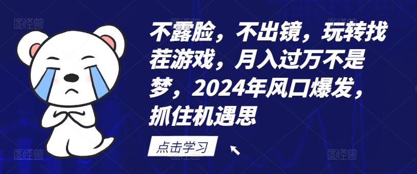 不露脸，不出镜，玩转找茬游戏，月入过万不是梦，2024年风口爆发，抓住机遇【揭秘】-轻创星球网