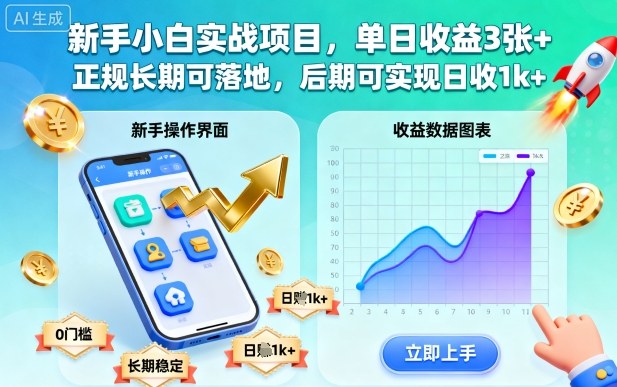 新手小白实战项目，单日收益3张+，正规长期可落地，后期可实现日收1k+【揭秘】-轻创星球网