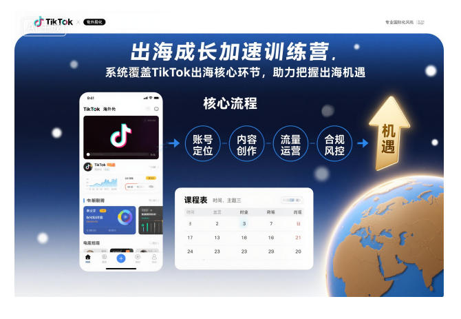 出海成长加速训练营，系统覆盖TikTok出海核心环节，助力把握出海机遇(更新)-轻创星球网