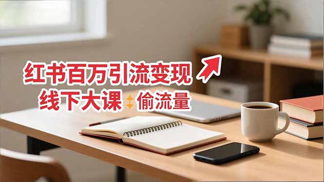 小红书百万引流变现-11月线下大课：分享从0到百万引流路径，手把手教偷流量、拿结果-轻创星球网