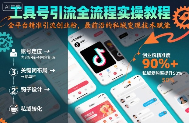 工具号引流全流程保姆级实操教程，全平台精准引流创业粉，最前沿的私域变现技术赋能-轻创星球网