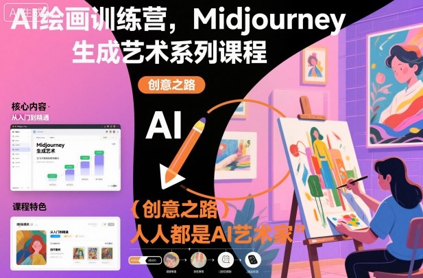 AI绘画训练营，Midjourney生成艺术系列课程，人人都是AI艺术家-轻创星球网