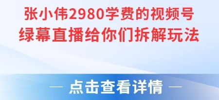 张小伟2980付费额视频号绿幕直播给你们拆解玩法-轻创星球网