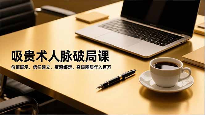 吸贵术人脉破局课，价值展示、信任建立、资源绑定，突破圈层年入百万-轻创星球网