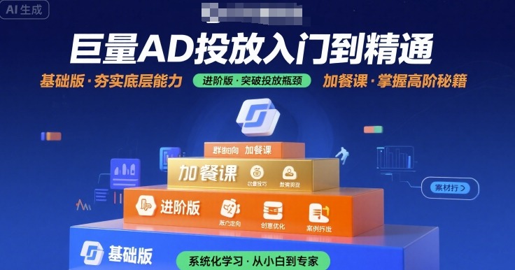 巨量AD投放入门到精通，基础版+进阶版+加餐课-轻创星球网