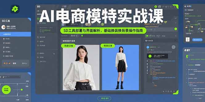 AI电商模特实战课，SD工具部署与界面解析，基础换装换背景操作指南-轻创星球网