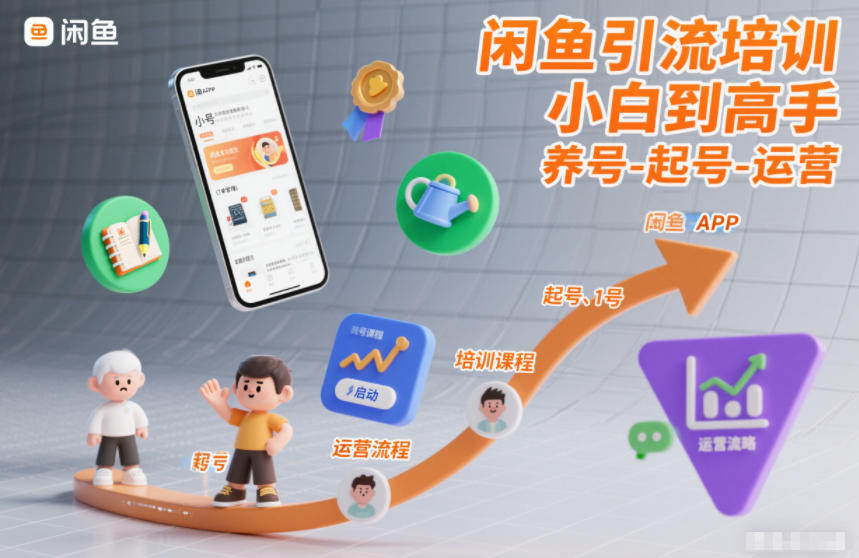 闲鱼引流培训，小白到高手，养号-起号-运营-轻创星球网