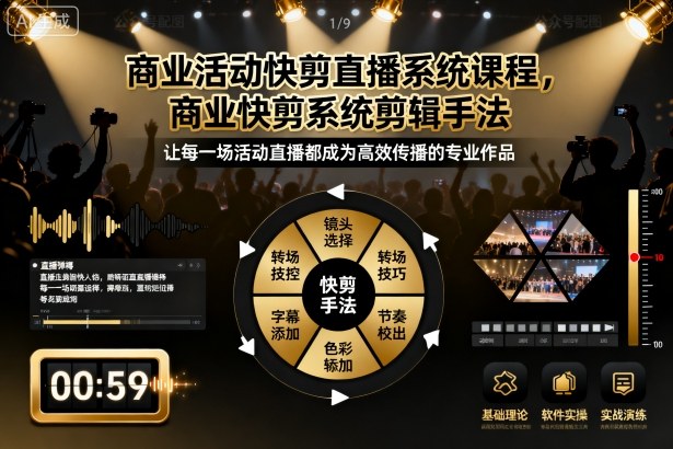 商业活动快剪直播系统课程，商业快剪系统剪辑手法-轻创星球网