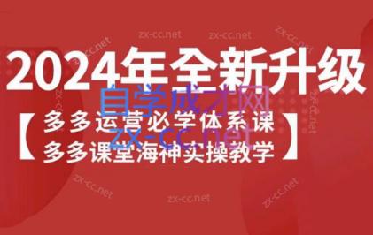 海神老师·拼多多运营必学体系课-轻创星球网