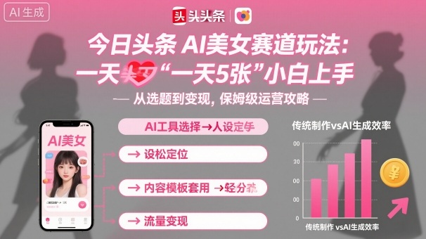 今日头条AI美女赛道玩法，一天轻松5张，小白轻松上手-轻创星球网
