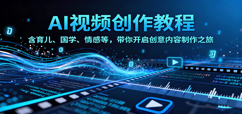 AI视频创富课，含育儿、国学、情感等，带你开启创意内容制作之旅-轻创星球网