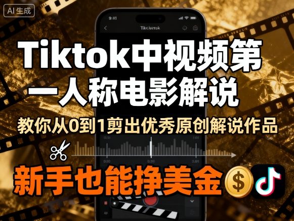 Tiktok中视频第一人称电影解说，教你从0到1剪出一个优秀的原创解说作品，新手也能挣美金-轻创星球网