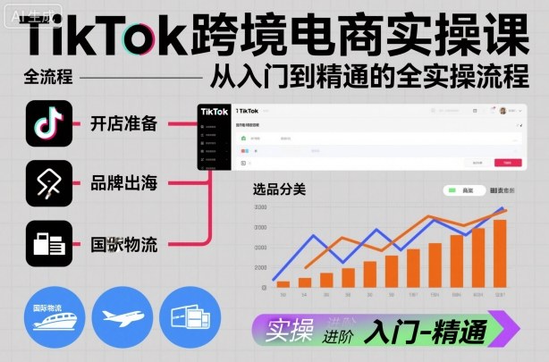 TikTok跨境电商实操课，从入门到精通的全实操流程-轻创星球网
