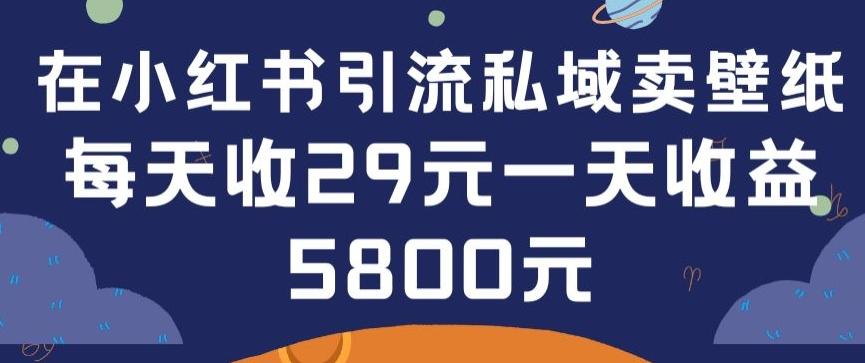 在小红书引流私域卖壁纸每张29元单日最高卖出200张(0-1搭建教程)【揭秘】-轻创星球网