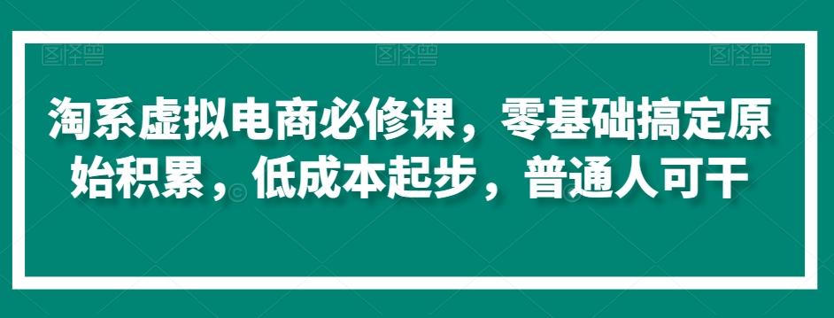淘系虚拟电商必修课，零基础搞定原始积累，低成本起步，普通人可干-轻创星球网