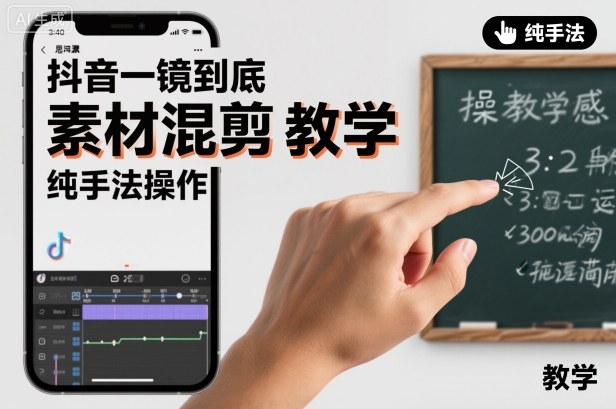 抖音一镜到底素材混剪教学，纯手法操作-轻创星球网