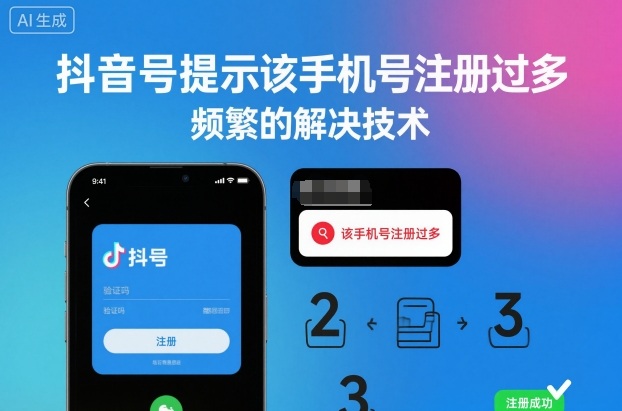 抖音号提示该手机号注册过多，频繁的解决技术-轻创星球网