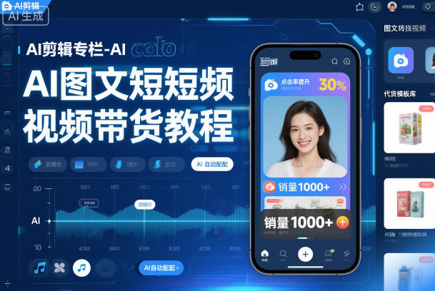AI剪辑专栏-AI图文短视频带货教程-轻创星球网