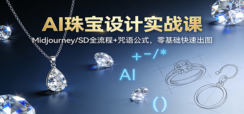 AI珠宝设计实战课：Midjourney/SD全流程+咒语公式，零基础快速出图-轻创星球网