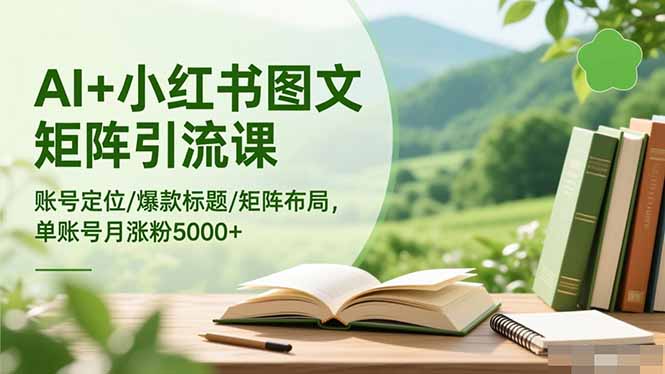 AI+小红书图文矩阵引流课：账号定位/爆款标题/矩阵布局/单账号月涨粉5000+-轻创星球网