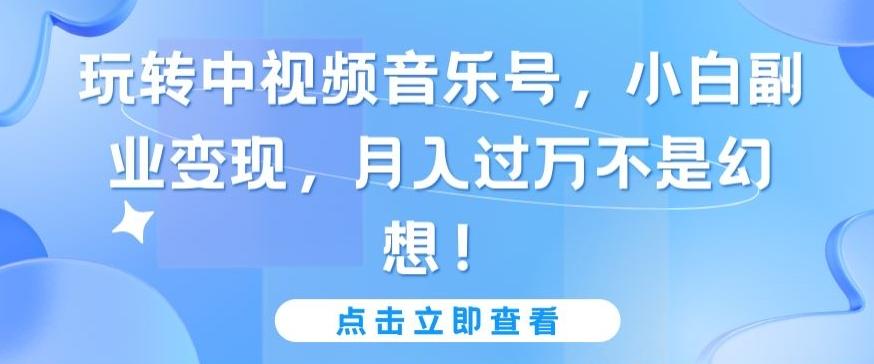 玩转中视频音乐号，小白副业变现，月入过万不是幻想【揭秘】-轻创星球网
