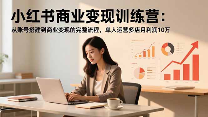小红书商业变现训练营：从账号搭建到商业变现的完整流程，单人运营多店月利润10万-轻创星球网
