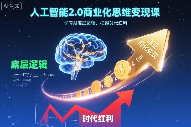 人工智能2.0商业化思维变现课，学习AI底层逻辑，把握时代红利-轻创星球网