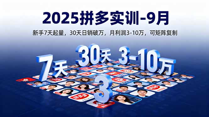 2025拼多多实训-9月：新手7天起量,30天日销破万,月利润3-10万,可矩阵复制-轻创星球网